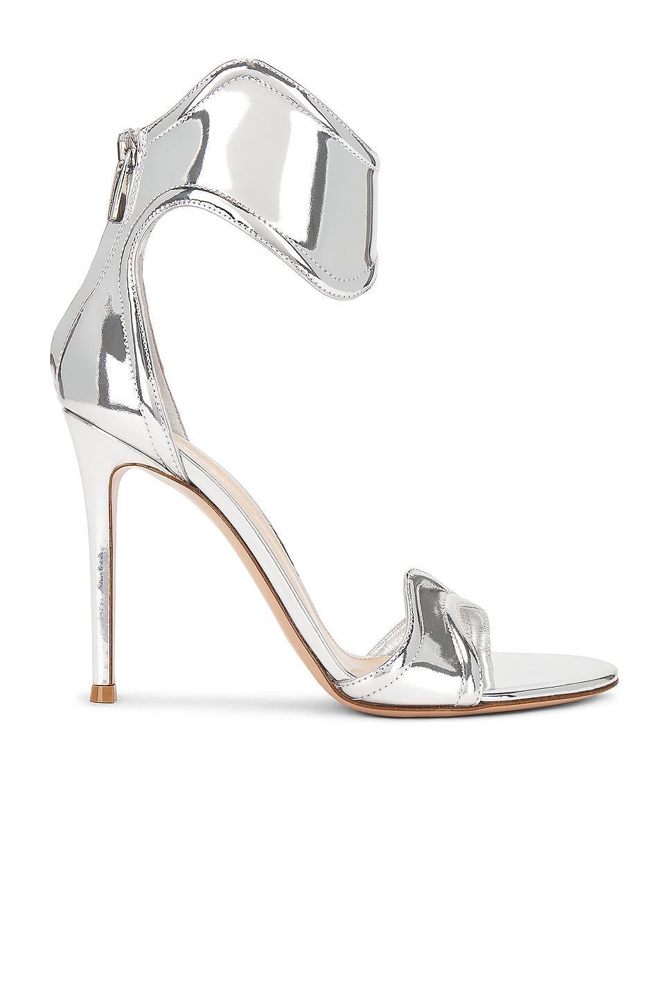 Gianvito Rossi Metal Sandal in Silver - Metallic Silver. Size 40 (also in ). Product Image