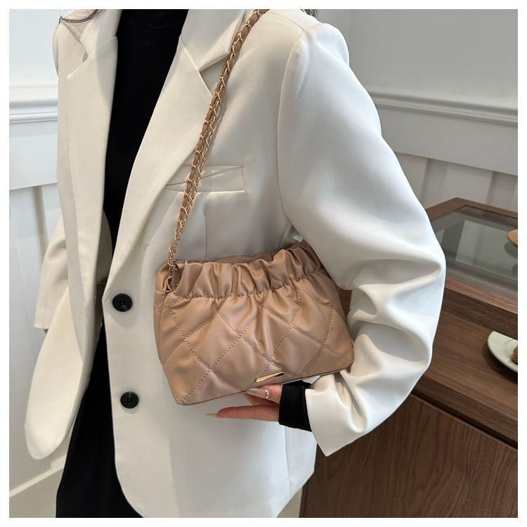 Chain Strap Faux Leather Shoulder Bag Product Image