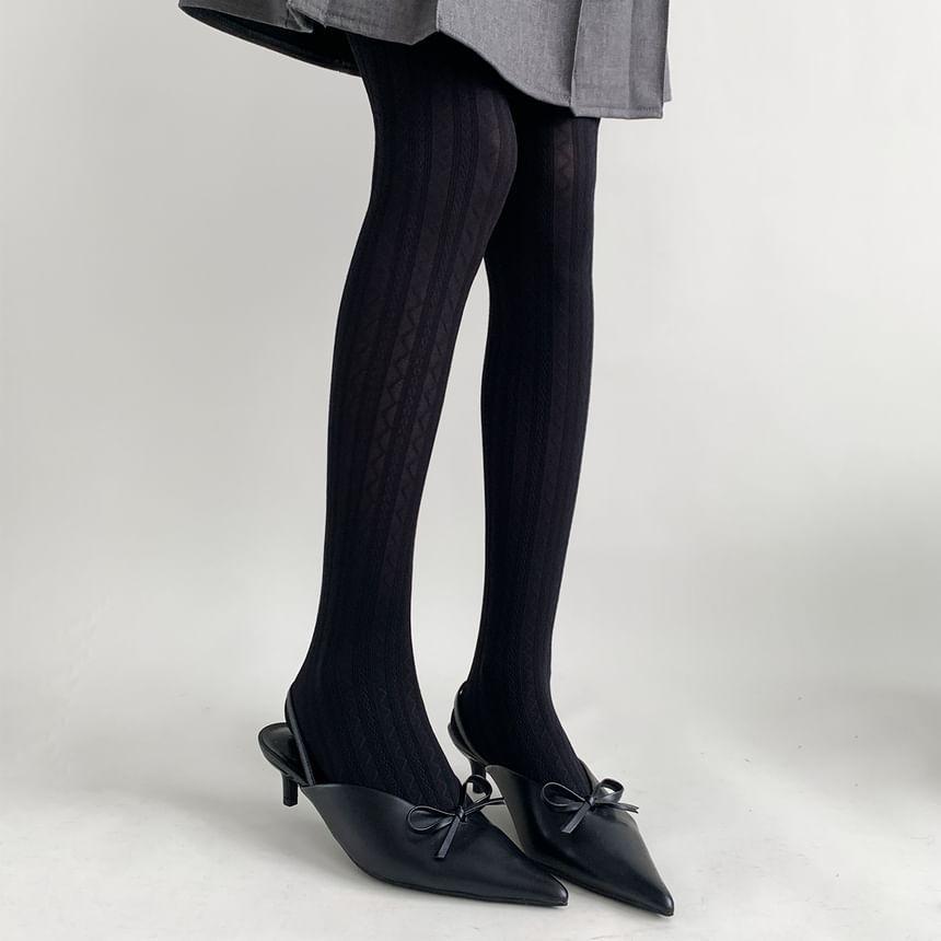 Plain Jacquard Tights Product Image