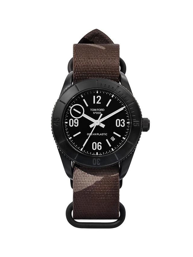 Mens 43MM Ocean Sport Camo Print Strap Watch Product Image