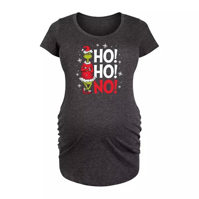 Maternity The Grinch Ho Ho No Graphic Tee, Womens Heather Grey Product Image