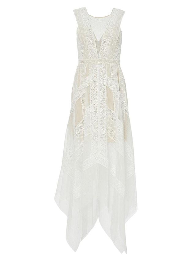 Womens Andi Asymmetric Lace & Tulle Maxi Dress Product Image