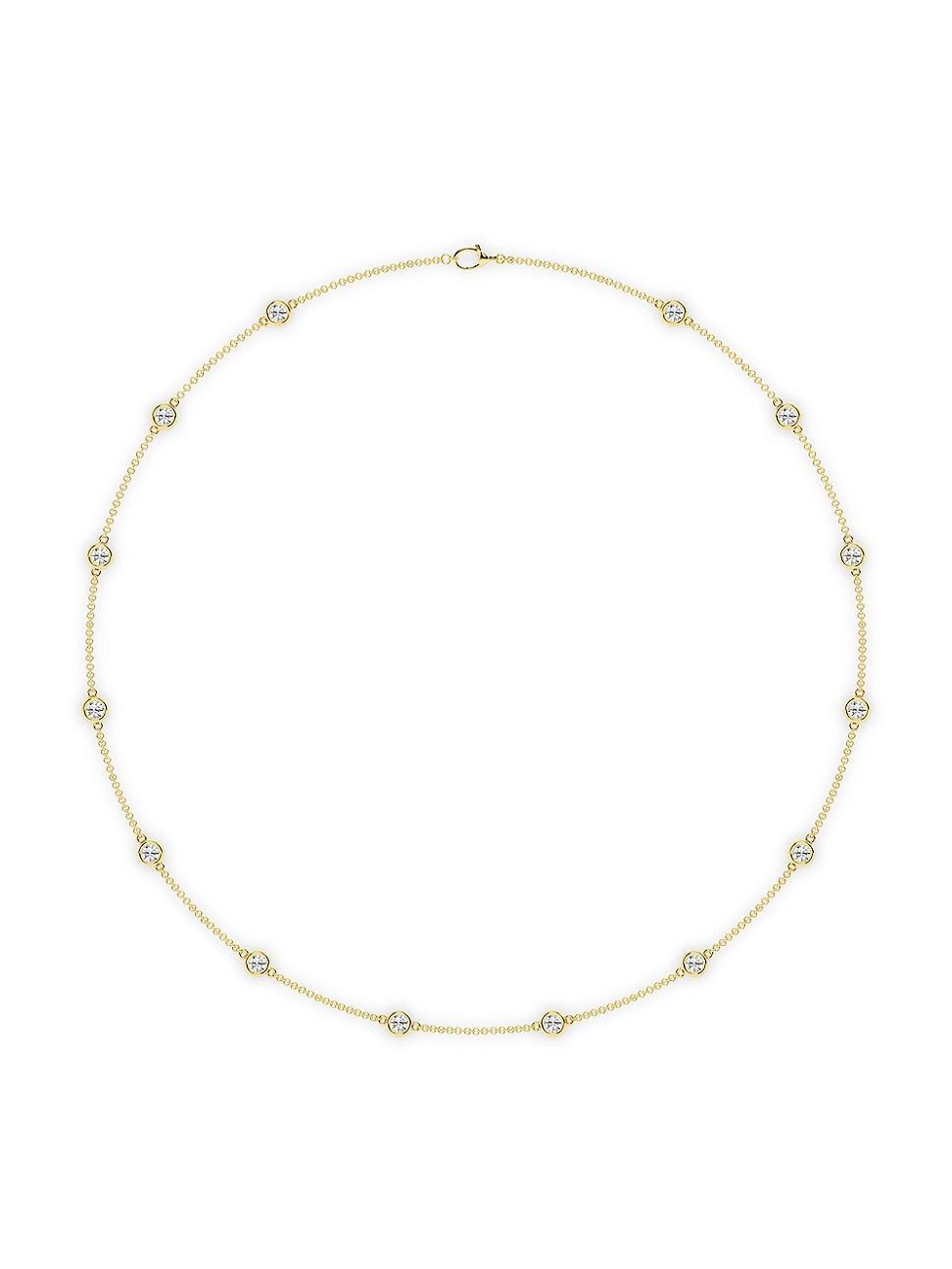 Womens 14K Yellow Gold & 14-Diamond Station Necklace/0.70-2.10 TCW Product Image