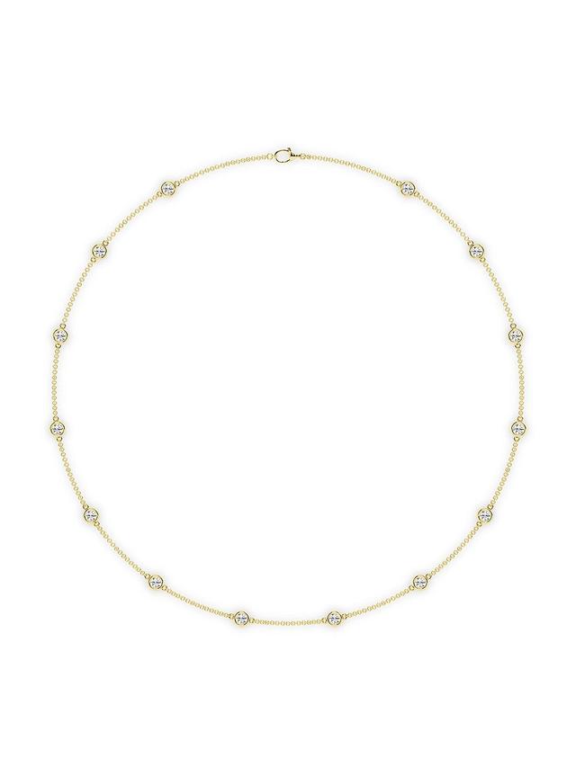 Womens 14K Yellow Gold & 14-Diamond Station Necklace/0.70-2.10 TCW Product Image