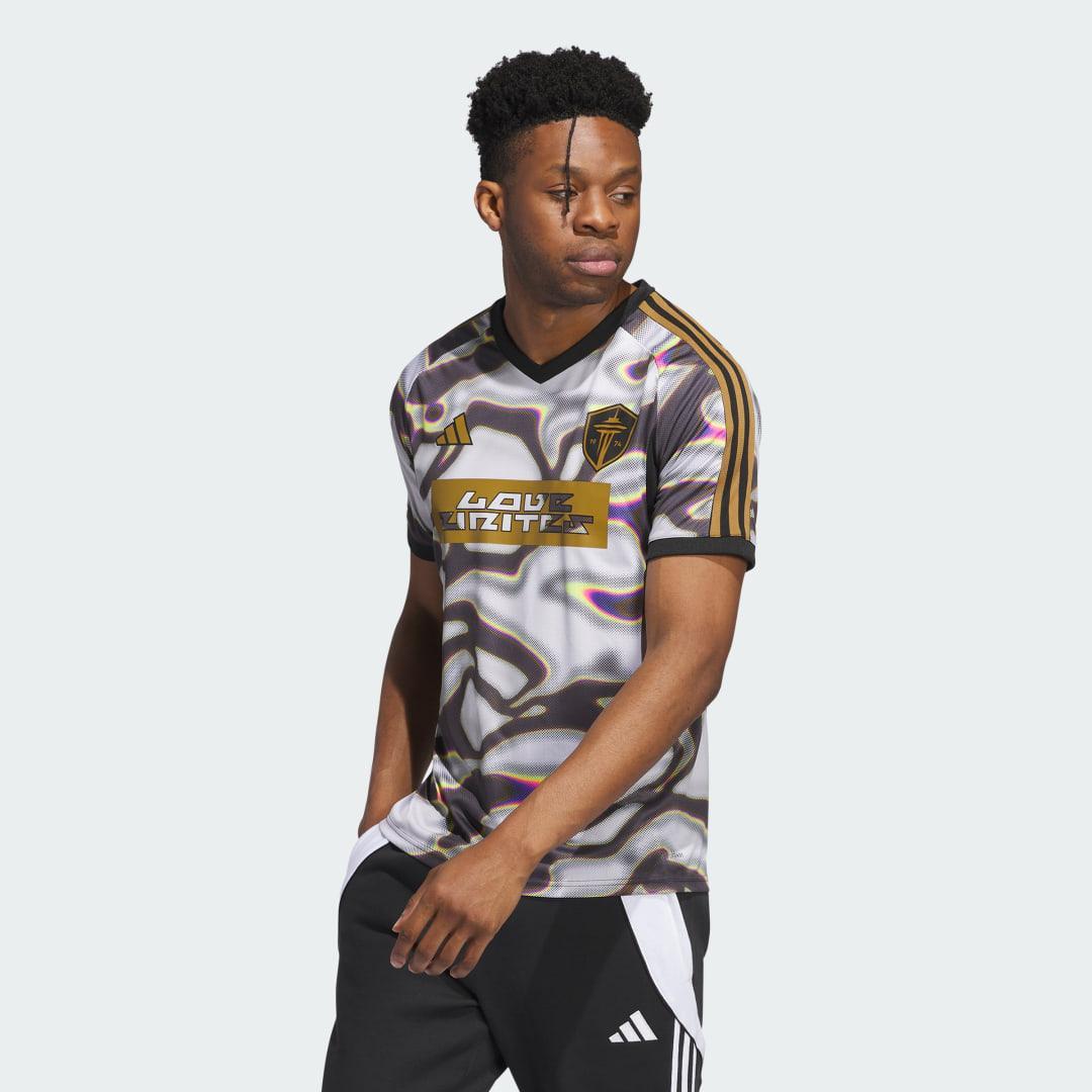 adidas LA Galaxy Tiro Pride Jersey Black Melange XS Mens Product Image