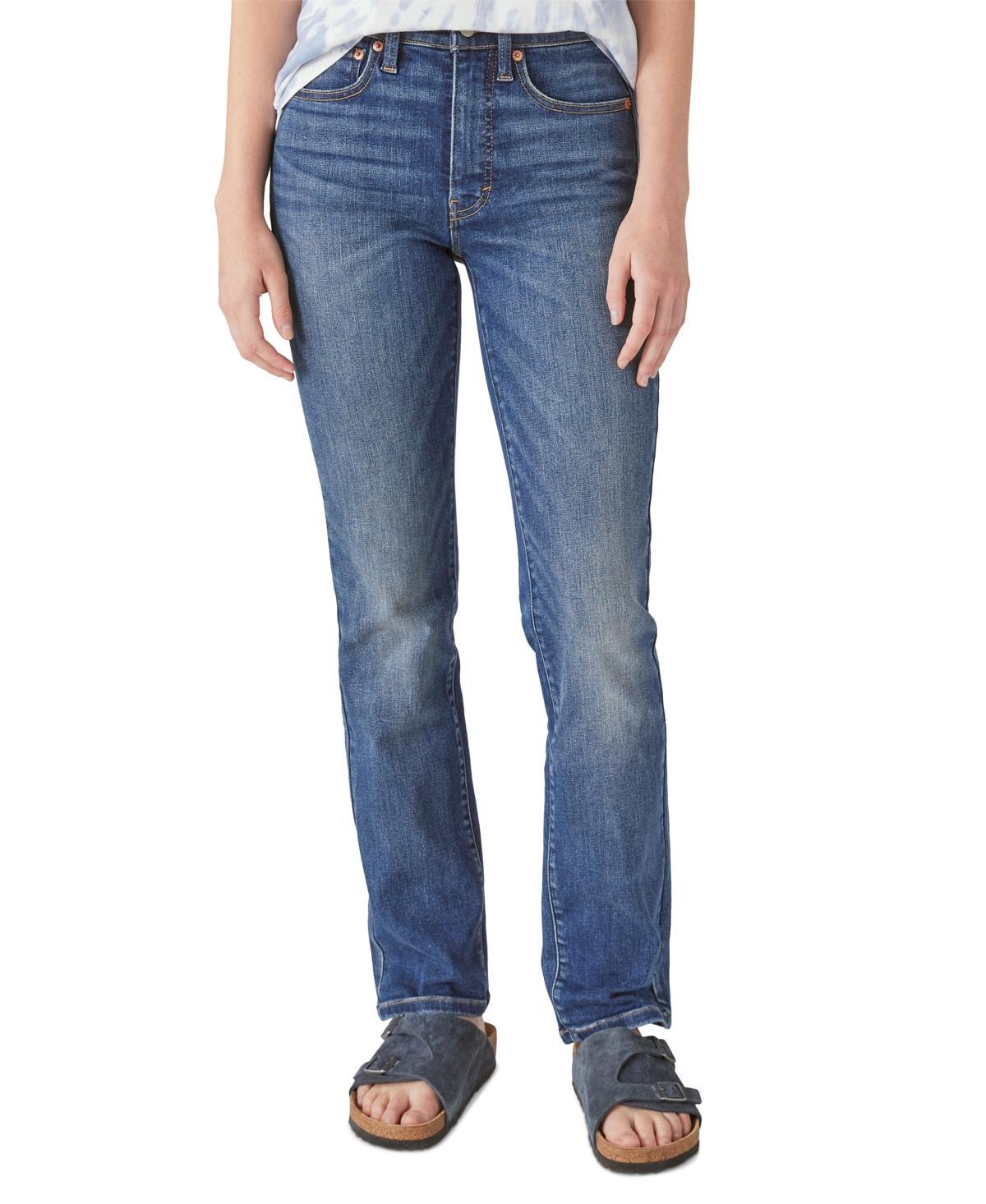 Lucky Brand Womens Zoe High-Rise Straight-Leg Jeans Product Image