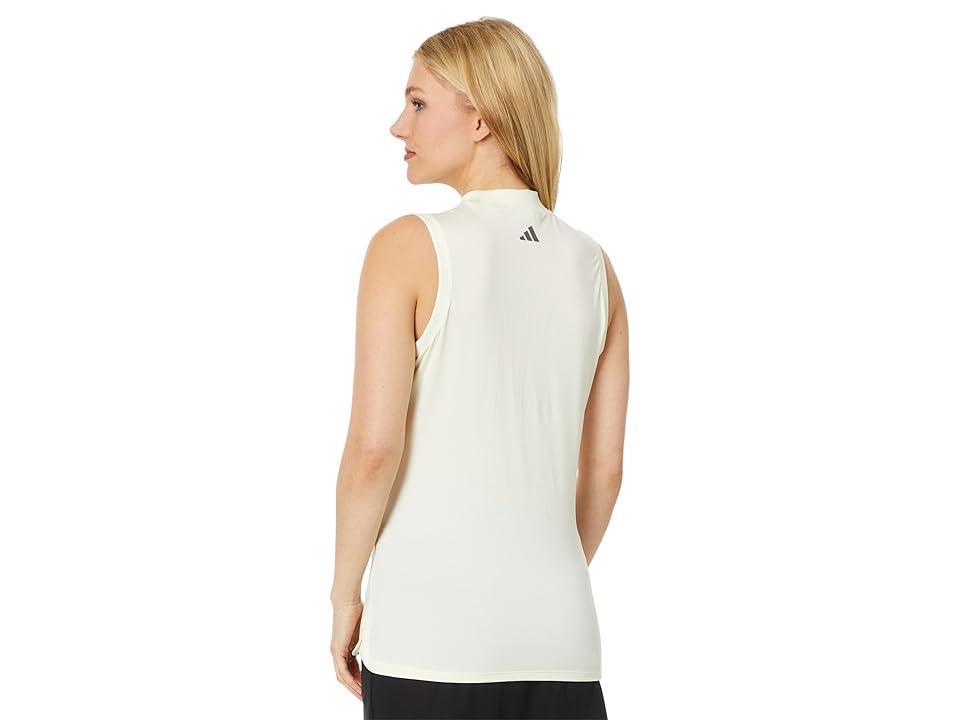 adidas Golf Ultimate365 Mock Sleeveless Polo (Ivory) Women's Clothing Product Image