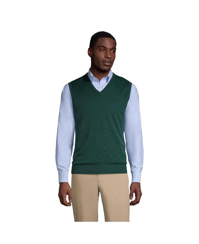 Lands End Mens School Uniform Cotton Modal Fine Gauge Sweater Vest Product Image