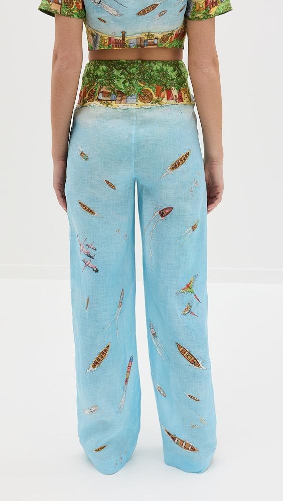 Casablanca Printed Straight Leg Trousers | Shopbop Product Image