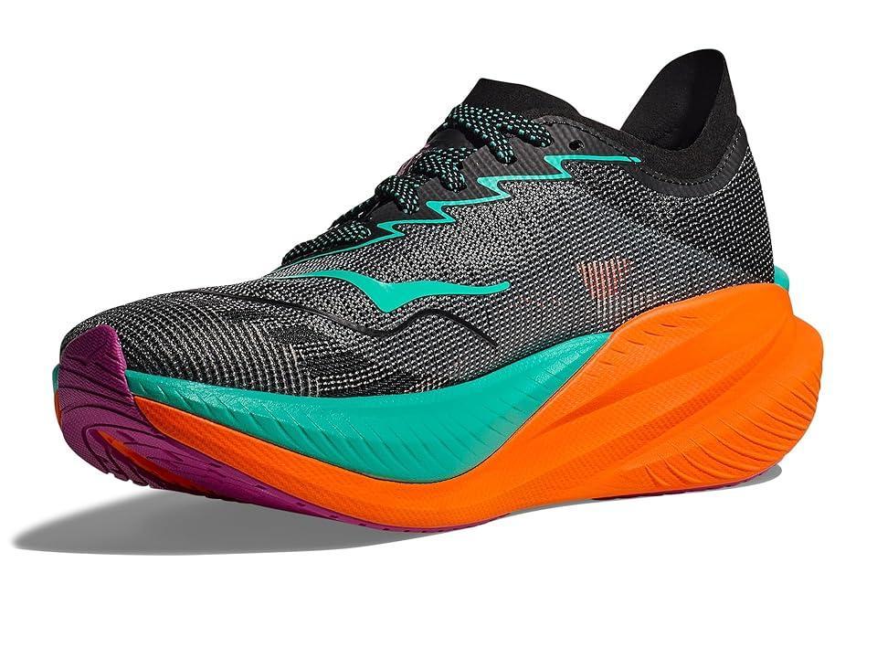 Hoka Women's Mach X 2 (Black/Electric Aqua) Women's Running Shoes Product Image