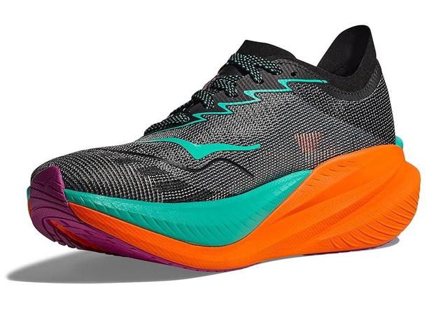 Hoka Women's Mach X 2 (Black/Electric Aqua) Women's Running Shoes Product Image