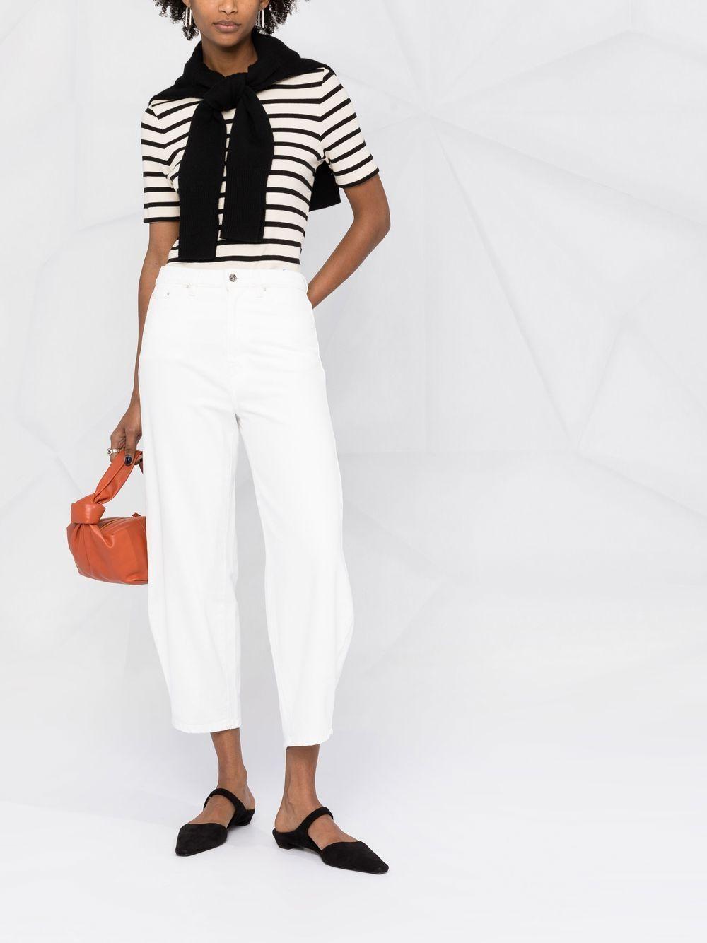 High-waist Cropped Trousers In White Product Image