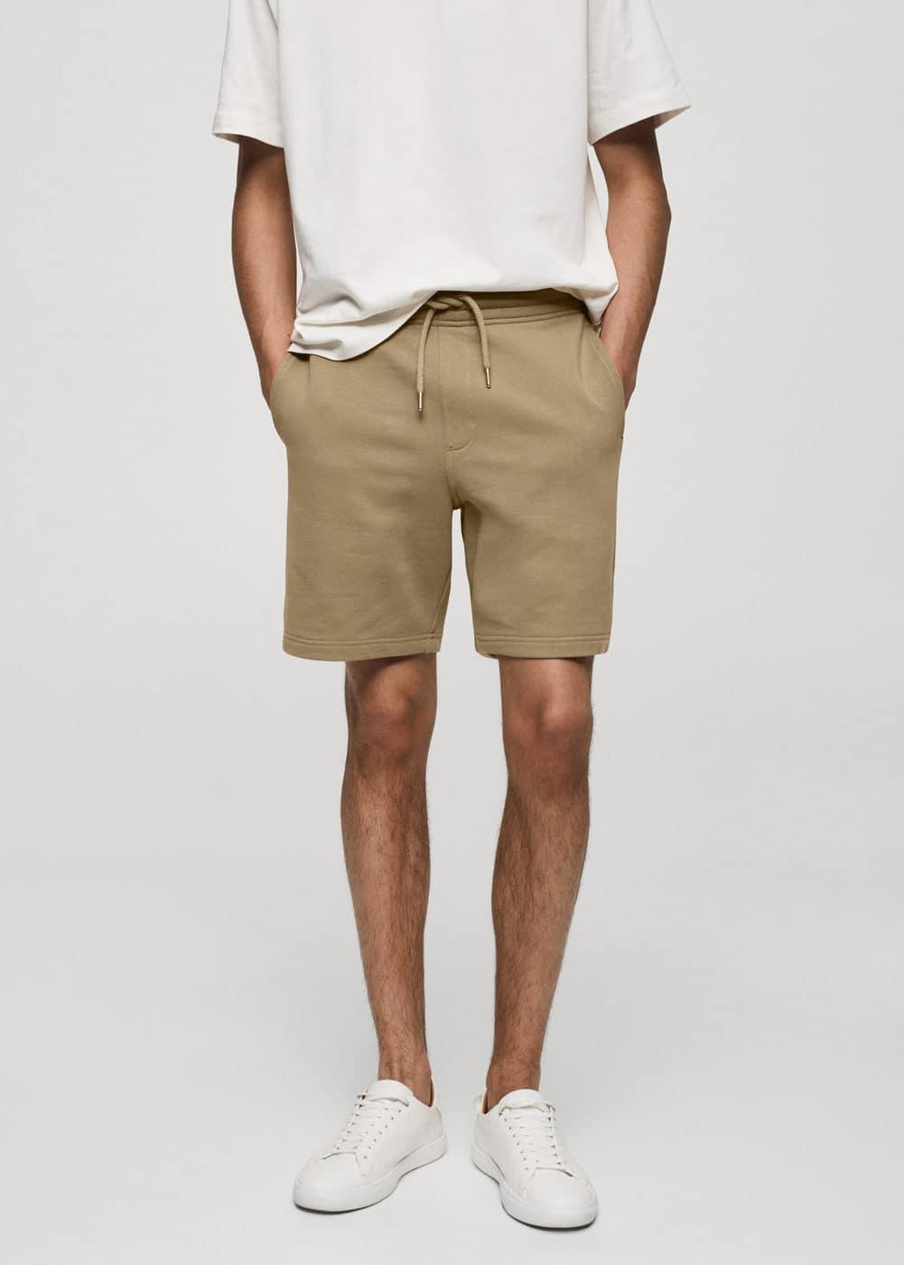 MANGO MAN - Jogger cotton Bermuda shorts sandMen Product Image