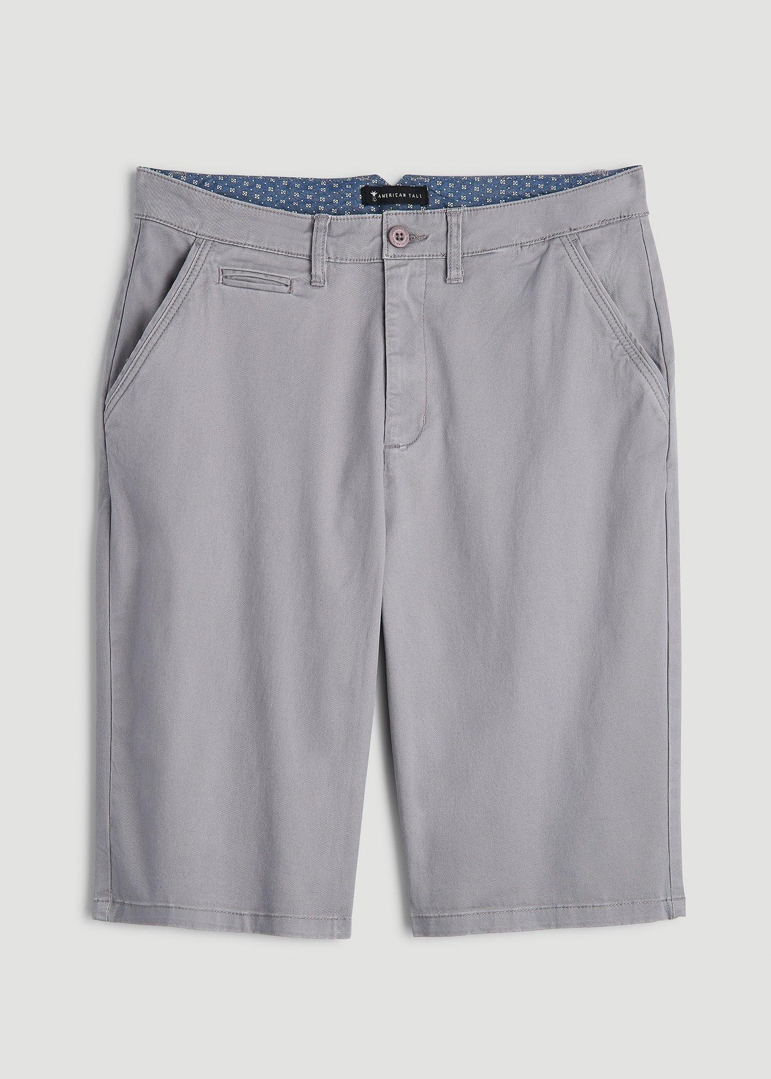 Chino Shorts for Tall Men in Pebble Grey Product Image