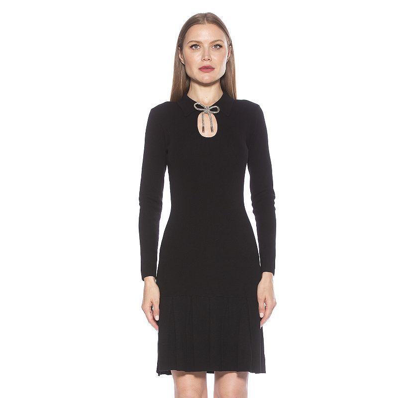 Womens ALEXIA ADMOR Sloane Long Sleeve Fit And Flare Knit Dress product image