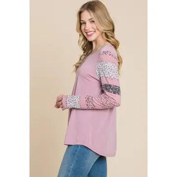 Long Sleeve Stripe Floral Shirt Female Product Image