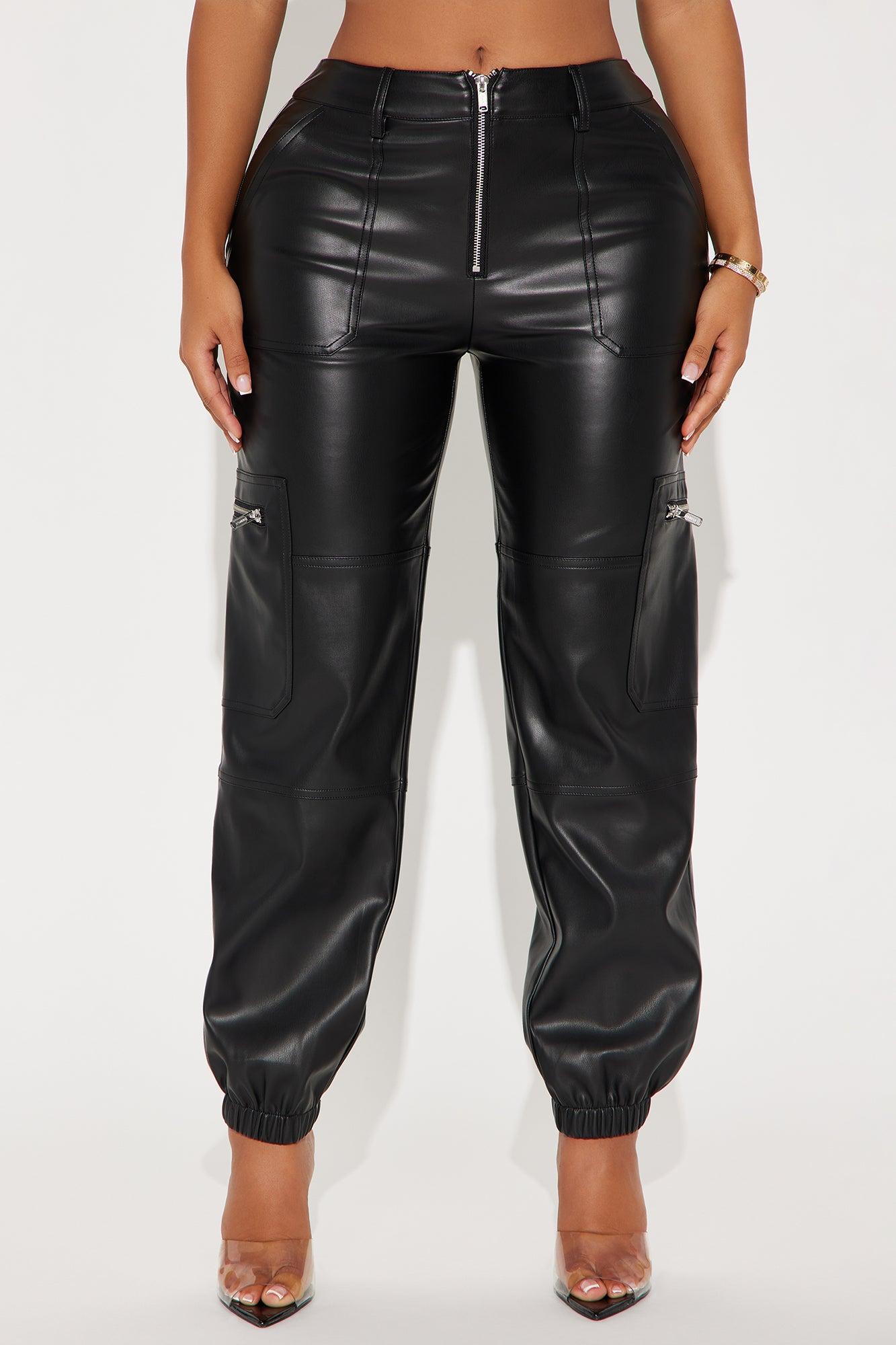 Studio City Faux Leather Jogger - Black Product Image