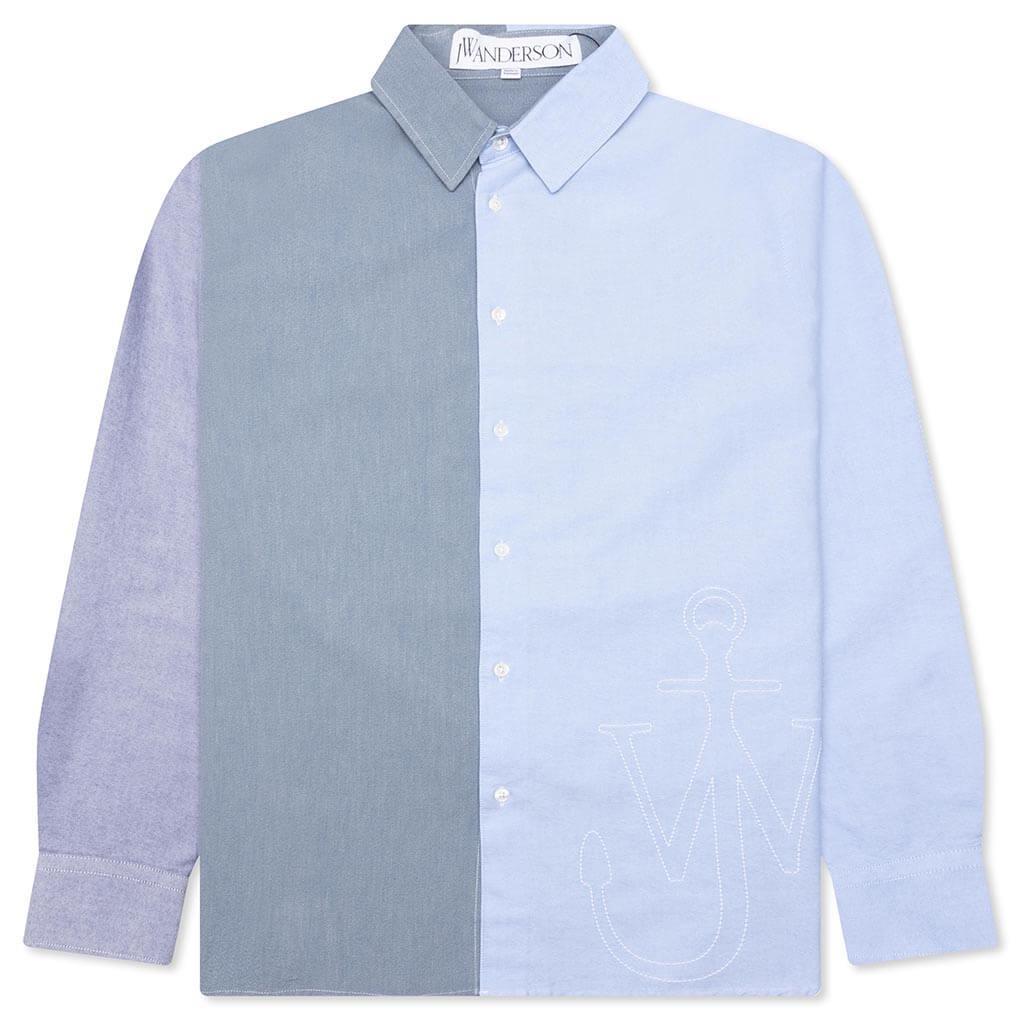 Anchor Classic Fit Patchwork Shirt - Blue Male Product Image