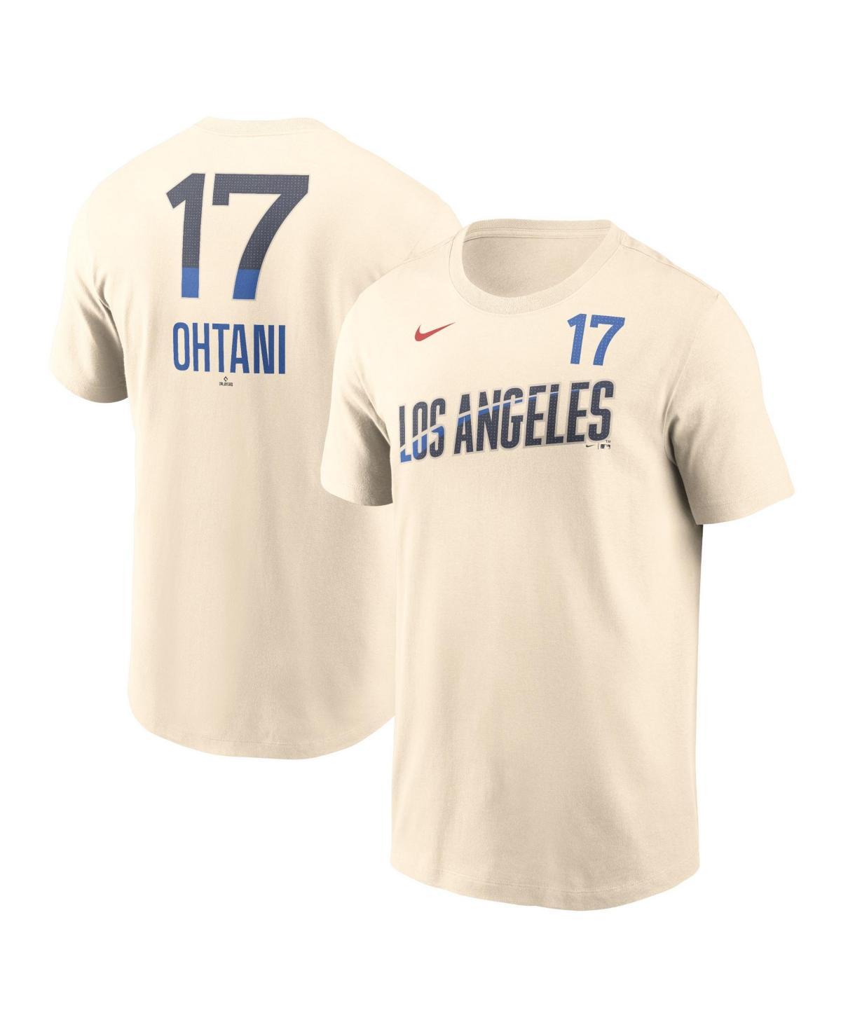 Nike Mens Cream Los Angeles Dodgers Shohei Ohtani 2024 City Connect Fuse Name & Number T-Shirt Product Image