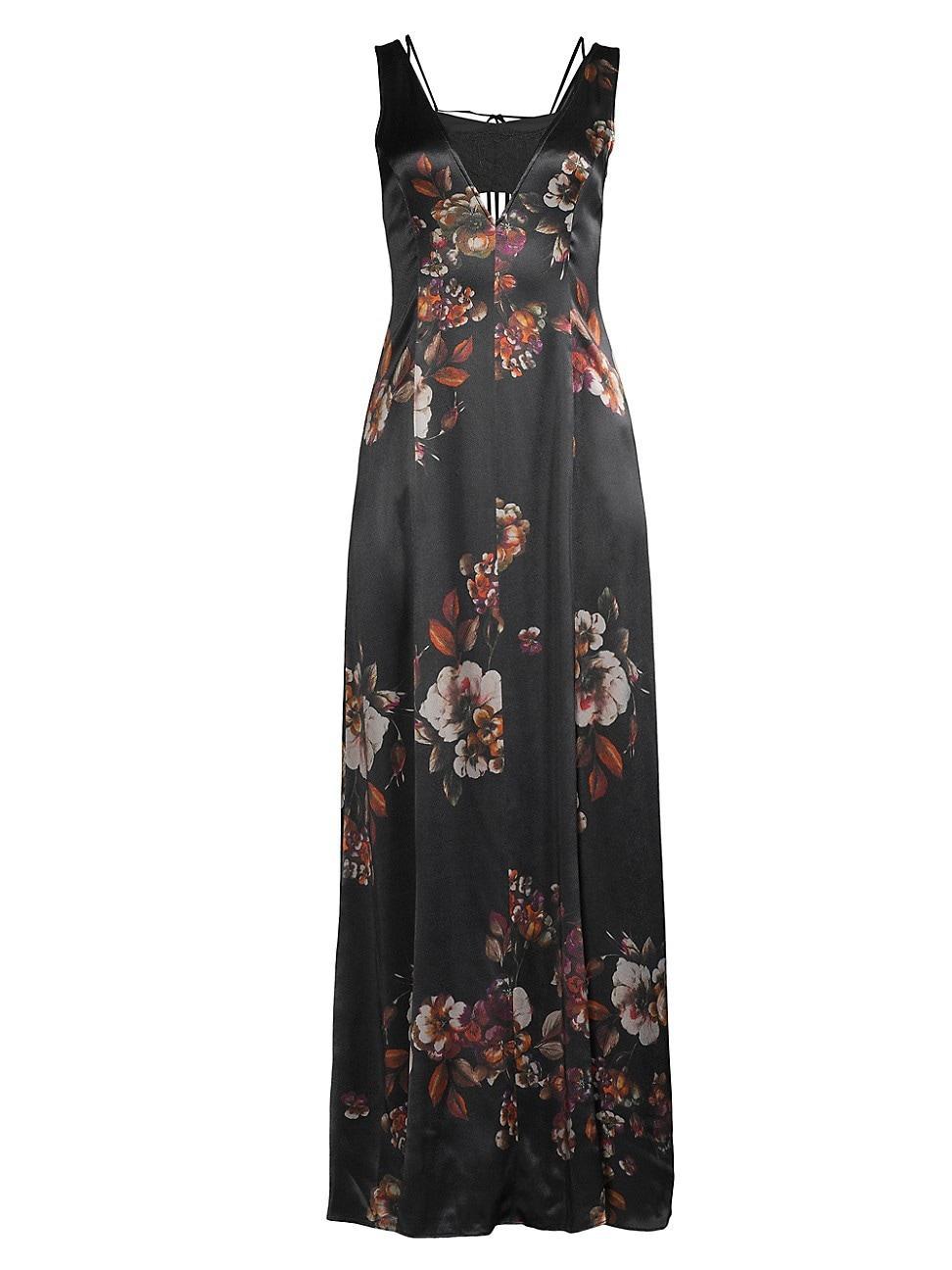 Sleeveless Floral-Print A-Line Maxi Dress Product Image