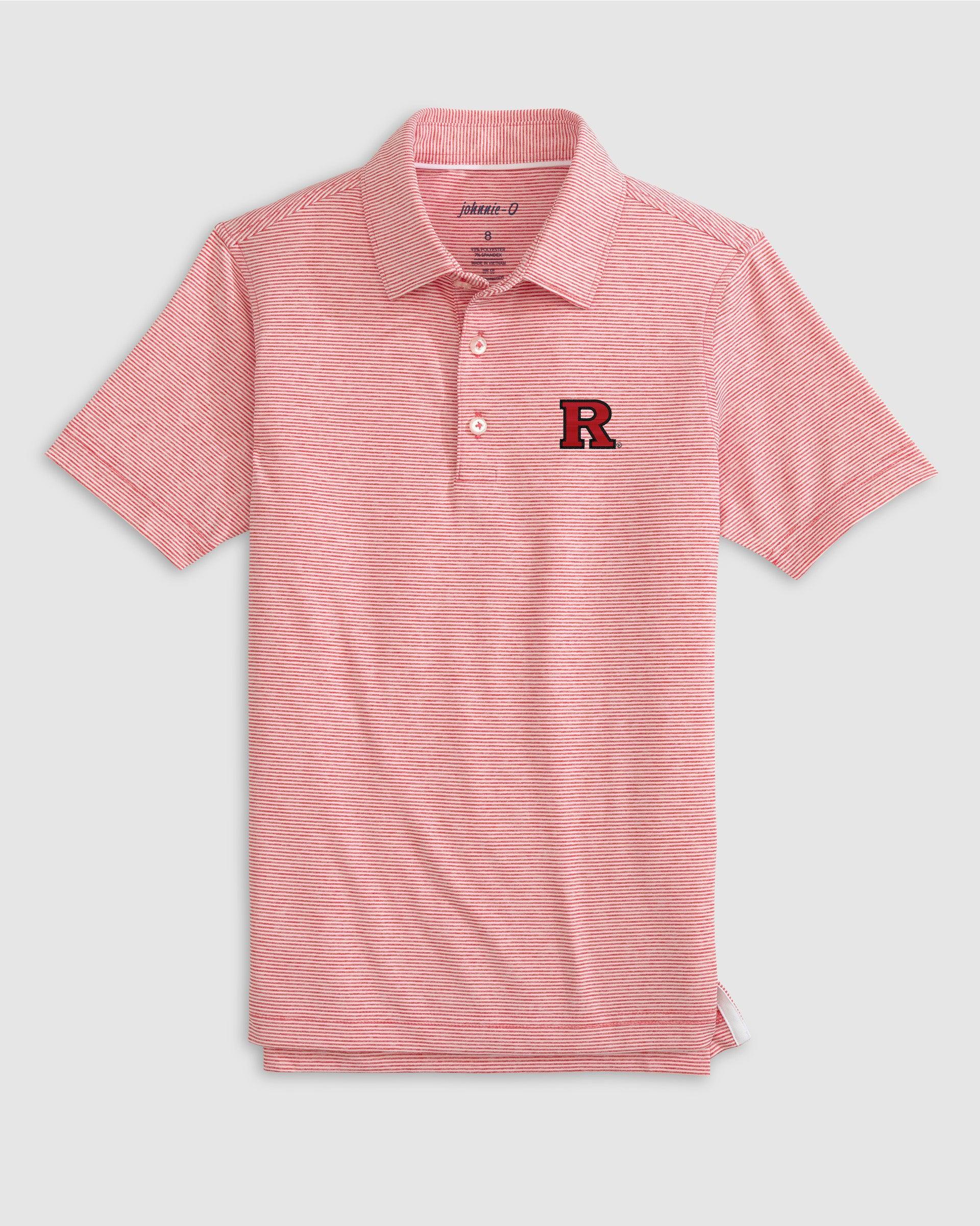 johnnie-O Rutgers Lyndonn Jr. Striped Jersey Performance Polo Product Image