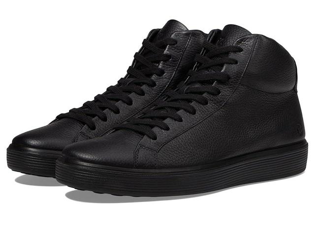 ECCO Soft 60 Premium High-Top Sneakers Pebbled Leather) Men's Shoes Product Image