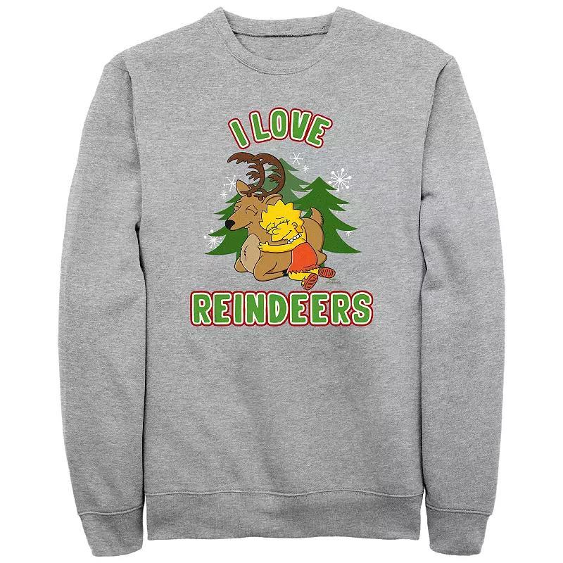 Mens The Simpsons Lisa I Love Reindeers Graphic Fleece Product Image