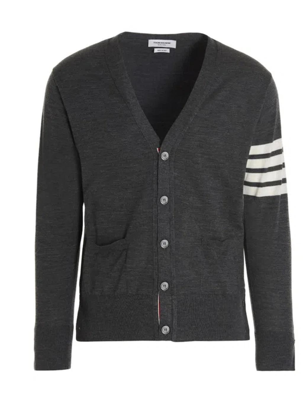 Merino Wool Cardigan In Gray Product Image