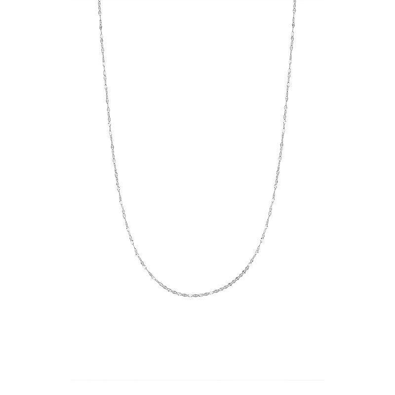 PRIMROSE Sterling Silver Textured Flat Link Chain Necklace, Womens Product Image