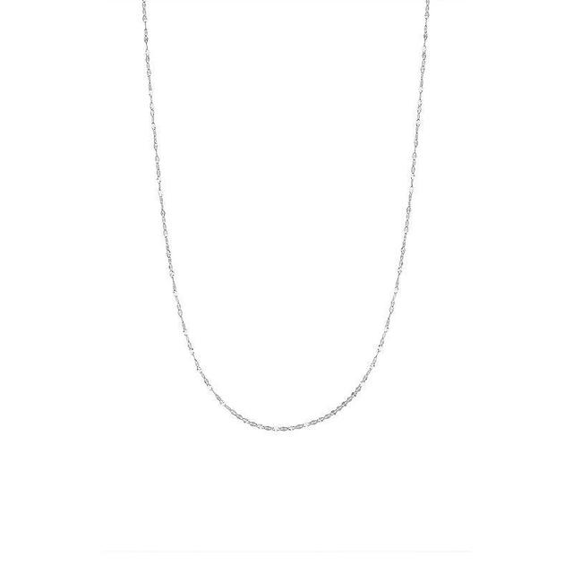 PRIMROSE Sterling Silver Textured Flat Link Chain Necklace, Womens Grey Product Image