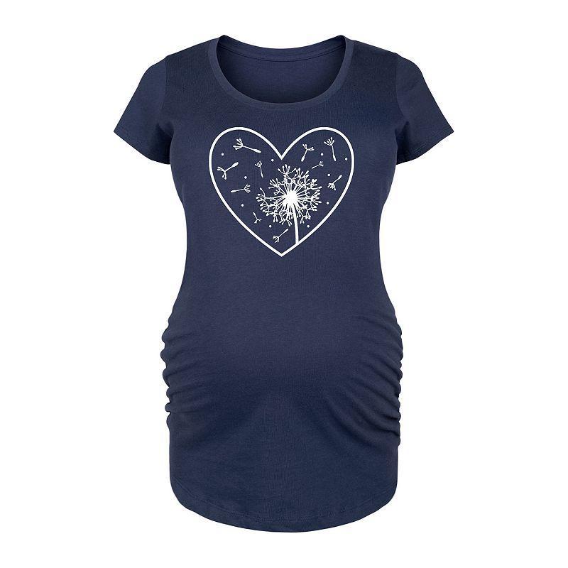 Maternity Dandelion Heart Graphic Tee, Womens Product Image