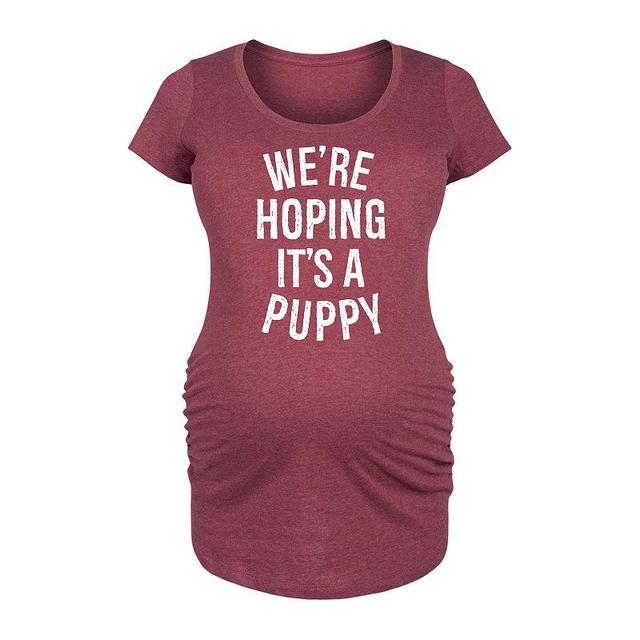 Maternity Were Hoping Its A Puppy Graphic Tee, Girls Product Image