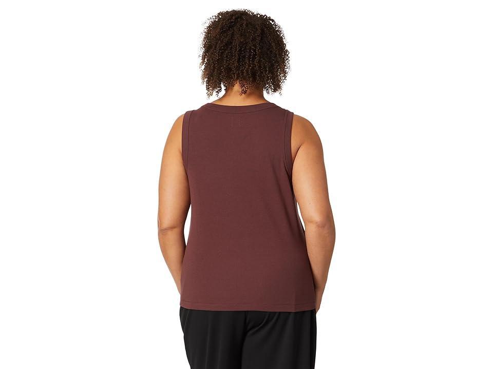 NIC+ZOE Plus Size Perfect Knit Rib Scoop Tank (Redwood) Women's Clothing Product Image