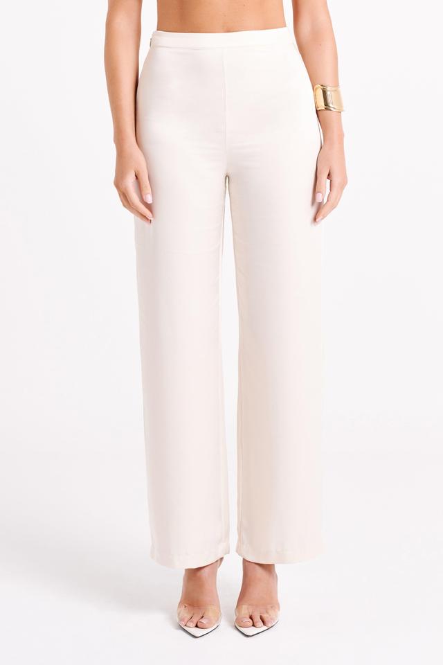 Elisa Satin Straight Leg Pant - Sand Product Image