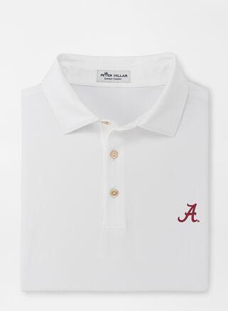 Peter Millar Mens Alabama Solid Performance Jersey Polo | Color: White | Size: L Product Image