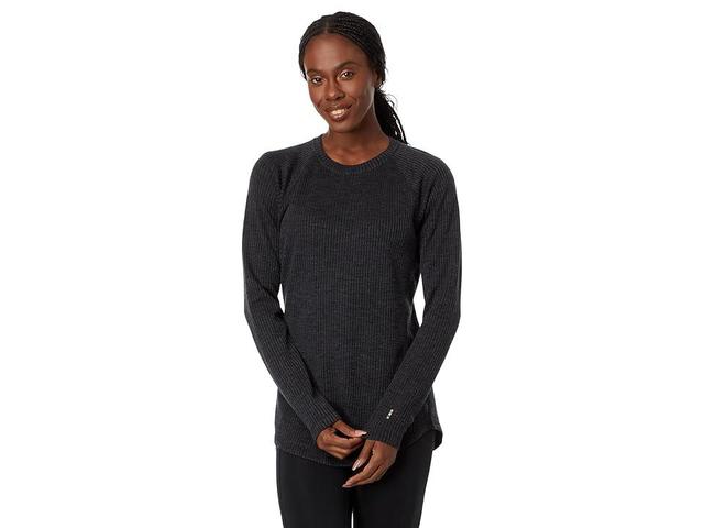 Smartwool Thermal Merino Rib Crew (Charcoal Heather) Women's Clothing Product Image