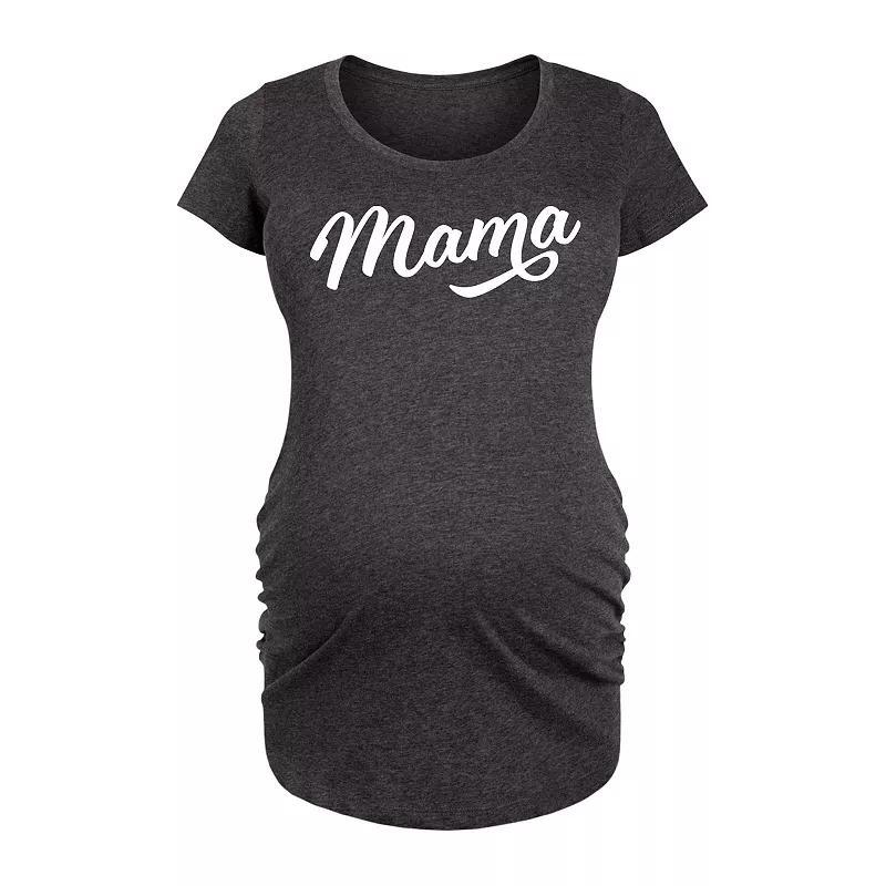 Maternity Script Mama Graphic Tee, Womens Heather Grey Product Image