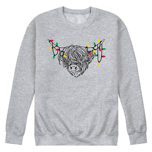 Mens Christmas Highland Cow Sweatshirt Athletic Grey Product Image