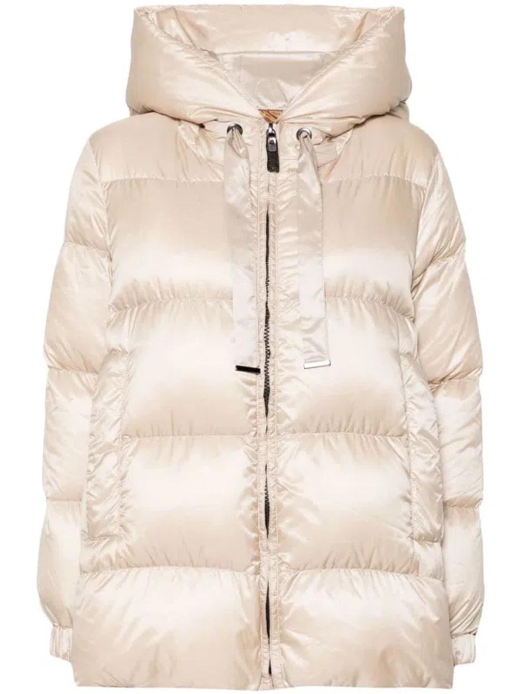 MAX MARA Seia Hooded Waterproof Down Jacket W/zip In Neutrals Product Image