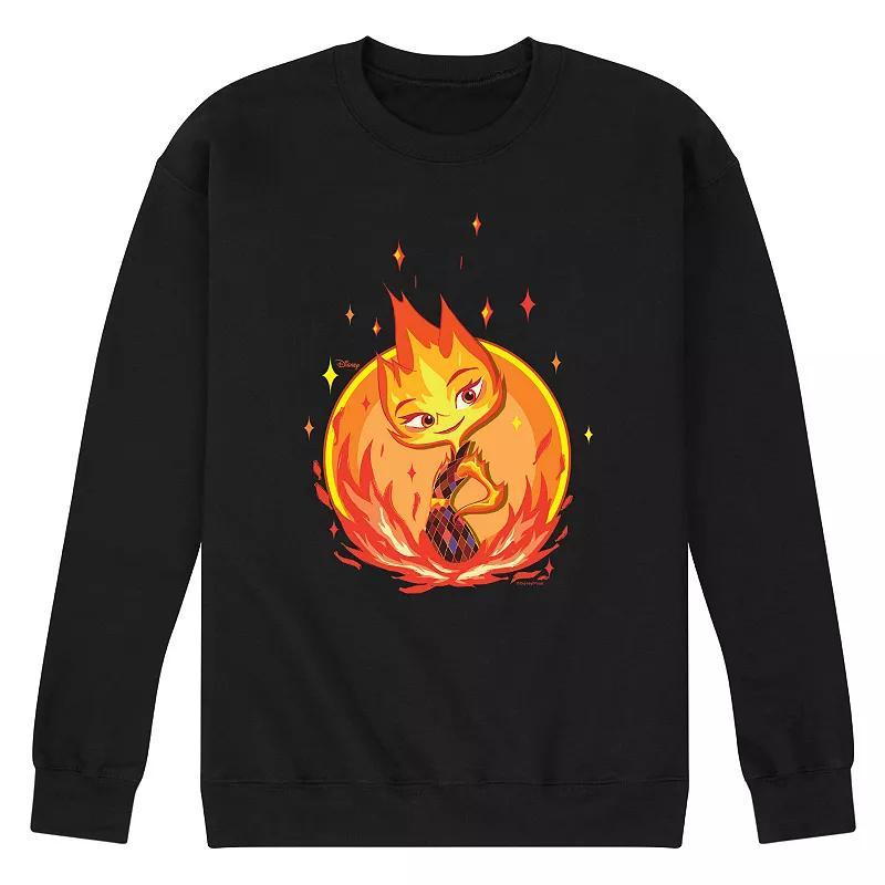 Disneys Elemental Mens Ember Badge Fleece Sweatshirt Blue Product Image