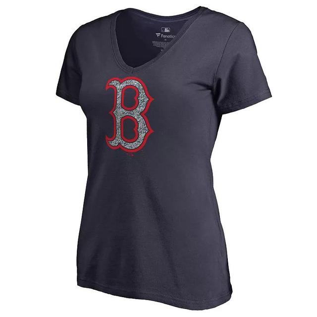 Womens Fanatics Branded Boston Red Sox Static Logo V-Neck T-Shirt Blue Product Image