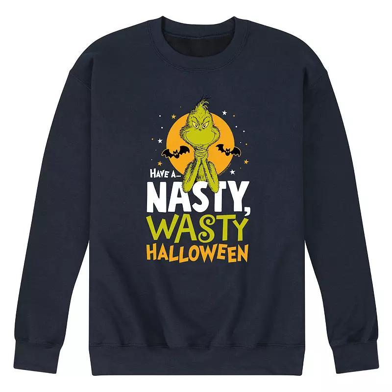 Mens Dr. Seuss Grinch Nasty Fleece Sweatshirt Blue Product Image