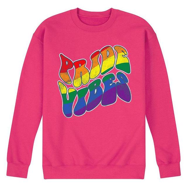 Mens Pride Vibes Fleece Sweatshirt Grey Gray Product Image