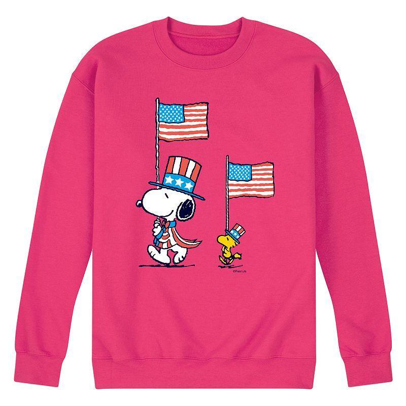 Mens Peanuts Snoopy Woodstock March Fleece Sweatshirt Purple Product Image