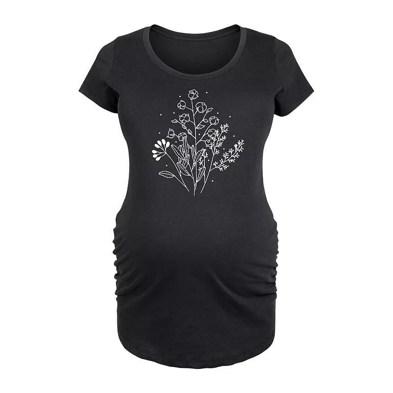 Maternity Fall Flowers Graphic Tee, Womens Med Red Product Image