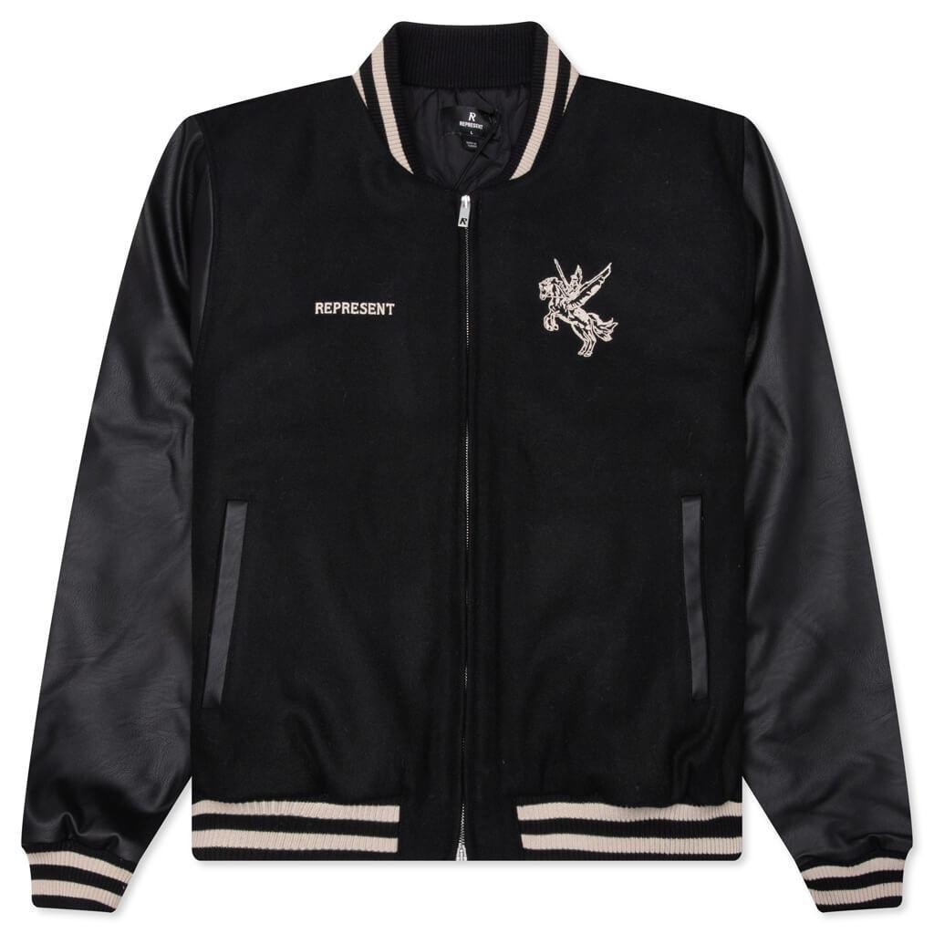 Mascot Wool Varsity Jacket - Jet Black Male Product Image