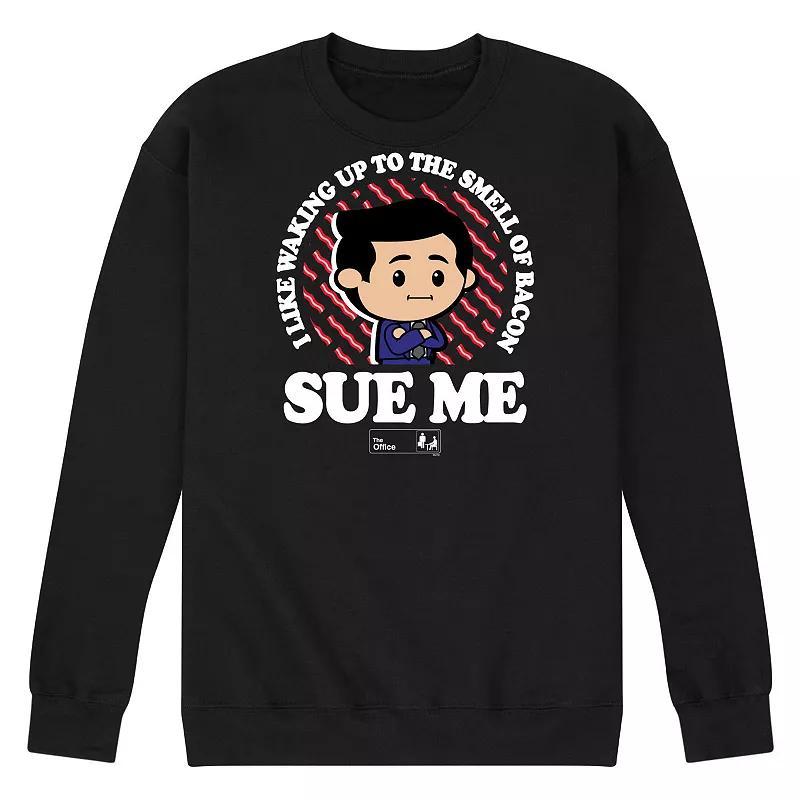 Mens The Office Bacon Sue Me Fleece Sweatshirt Blue Product Image