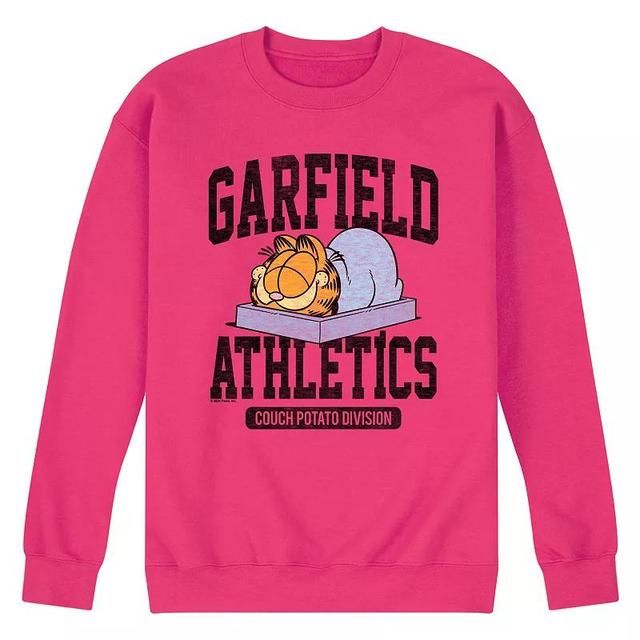 Mens Garfield athletics Coach Potato Division Fleece Sweatshirt Pink Product Image