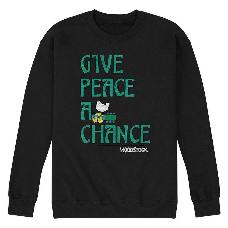 Mens Woodstock Give Peace A Chance Graphic Fleece Product Image