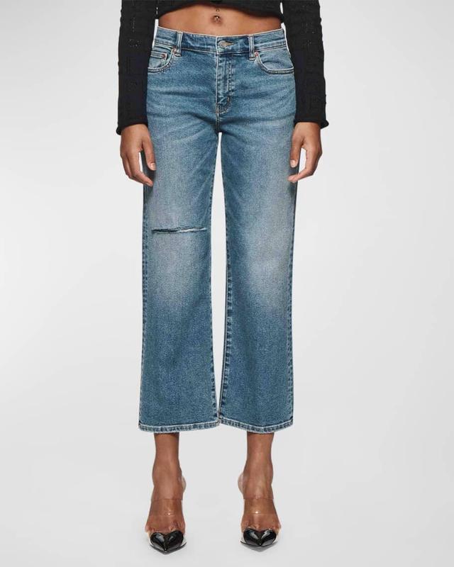 Slim Crop 80s Wide-Leg Jeans Product Image